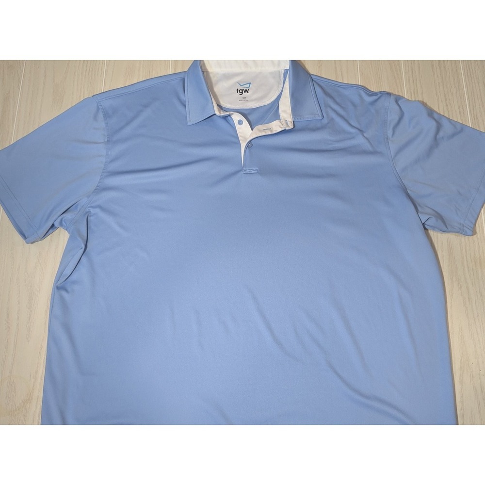 TGW Men's Polo Shirt Light Blue 3XT Moisture-Wicking The Golf Warehouse